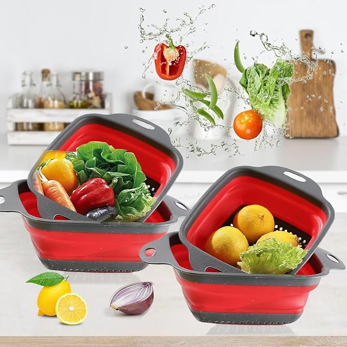 2 PCS Collapsible Colander, Collapsible Strainers - Image 3