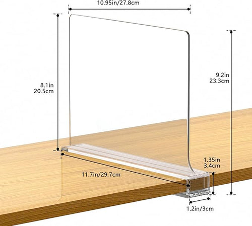 12 PCS Shelf Dividers for Closet Organization Acrylic Clear Closet Shelf - Image 2