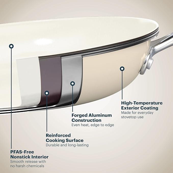 Pyrex 10.8-Inch Deep Fry Pan Ceramic Cookware - Image 6