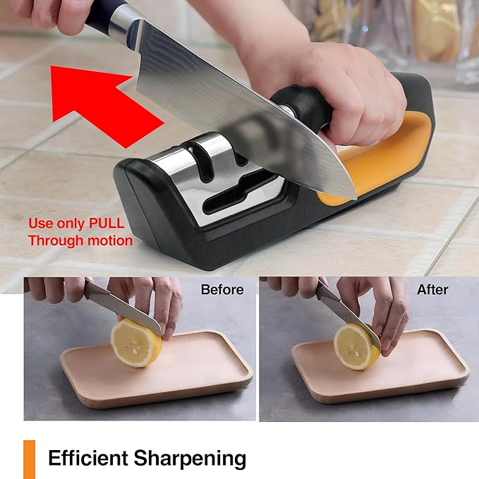 RESPECTED BRO 4-in-1 Knife and Scissors Sharpener, Premium Kitchen Knife - Image 5