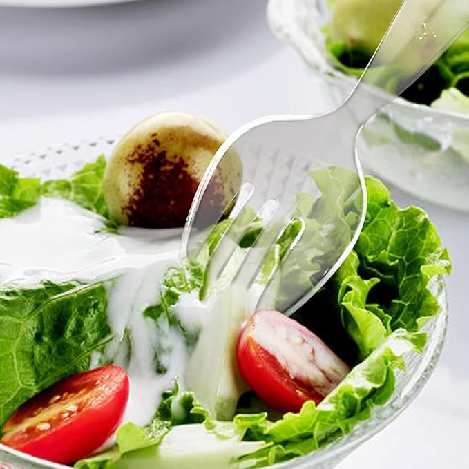 PARTY BARGAINS Disposable Clear Plastic Serving Forks 8.75 Inch – Heavy Duty - Image 4