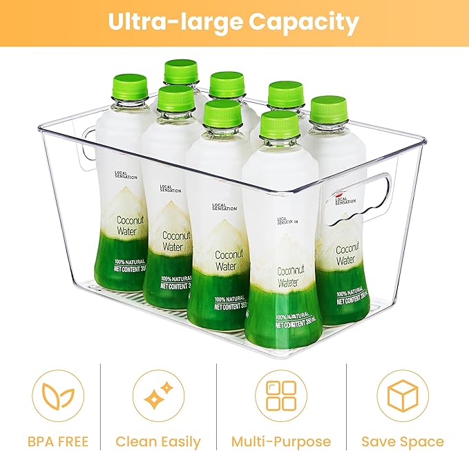YIHONG 12 Pack Clear Pantry Organizer Bins, Plastic Containers - Image 6