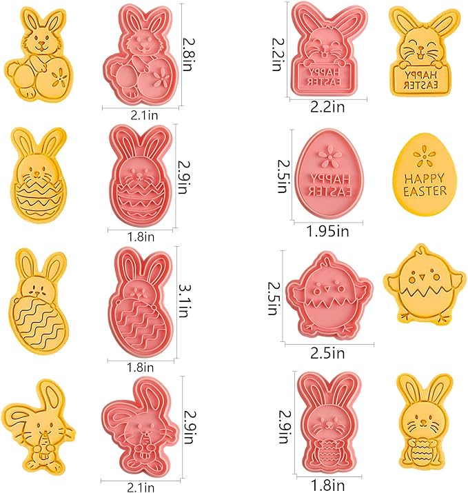 Easter Cookie Cutters Set, 3D Cookie Stamps - Image 3