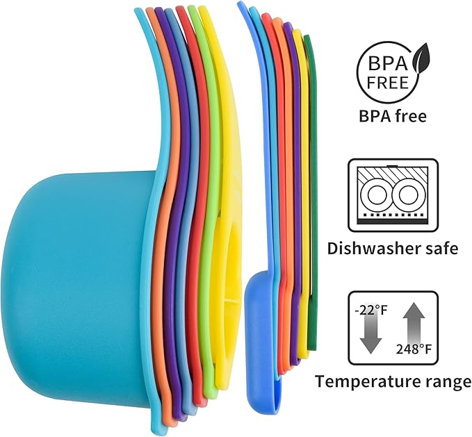 Plastic Measuring Cups and Spoons Set 15, 7 Dry&Liquid Measuring Cup Spoon Set - Image 7