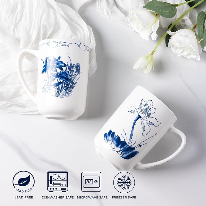 AmorArc Porcelain Tea Mug with Infuser and Lids, 18 Oz Large Cup Strainer with - Image 7