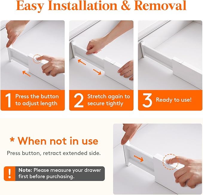 Lifewit 5 Pack 4" High Drawer Dividers 28-43.5cm/11-17" Adjustable Drawer - Image 5
