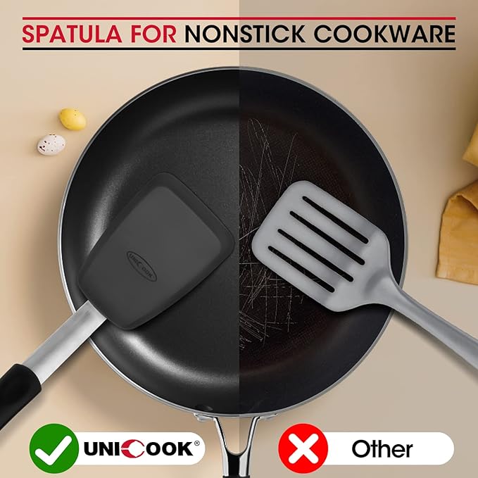 Unicook 2 Pack Flexible Silicone Spatula, 600F Heat Resistant, Crepes and More - Image 4