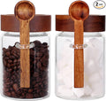 SAIOOL Sugar Jar with Lid and Spoon Set of 2, 16 OZ Tea Canisters by SAIOOL