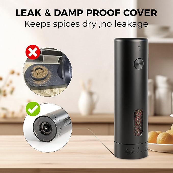 110ml Electric Salt and Pepper Grinder Set, Rechargeable salt and pepper shakers - Image 12