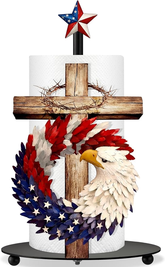 Thyle 4th of July Patriotic Paper Towel Holder, Metal Countertop Stand by Thyle
