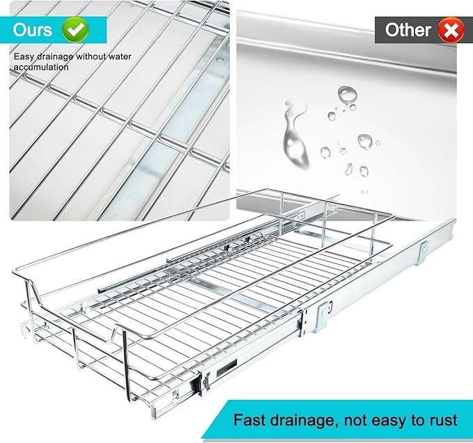 Pull Out Cabinet Organizer 11" W X 22" D, Slide Out Drawers - Image 8