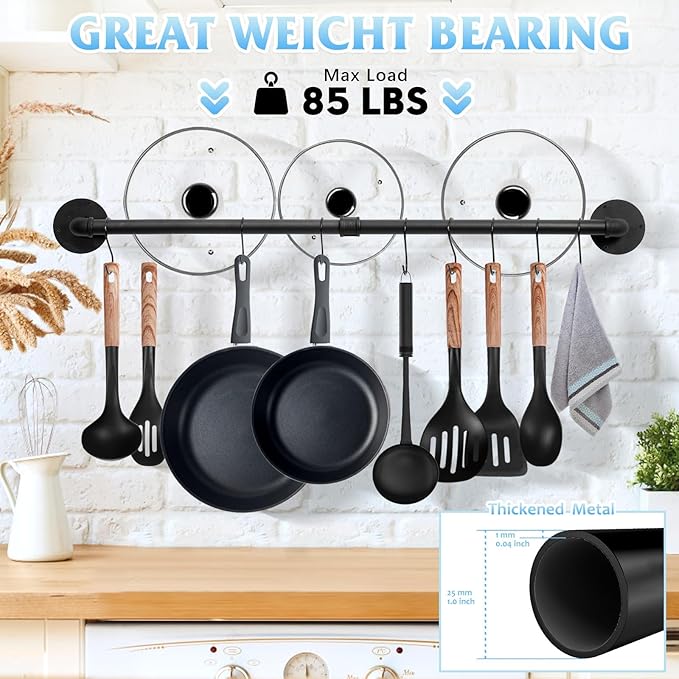 24 inch Pan Rack Wall Mounted Set of 2, Pan Hangers - Image 7