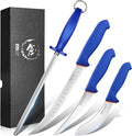 DRAGON RIOT 4 Piece Butcher Knife Set Brisket Trimming Set Include 6" Boning by DRAGONRIOT