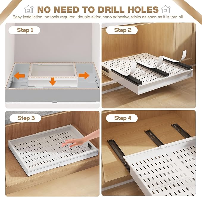 Seinloes 2 Pack Pull Out Cabinet Organizer - Image 8