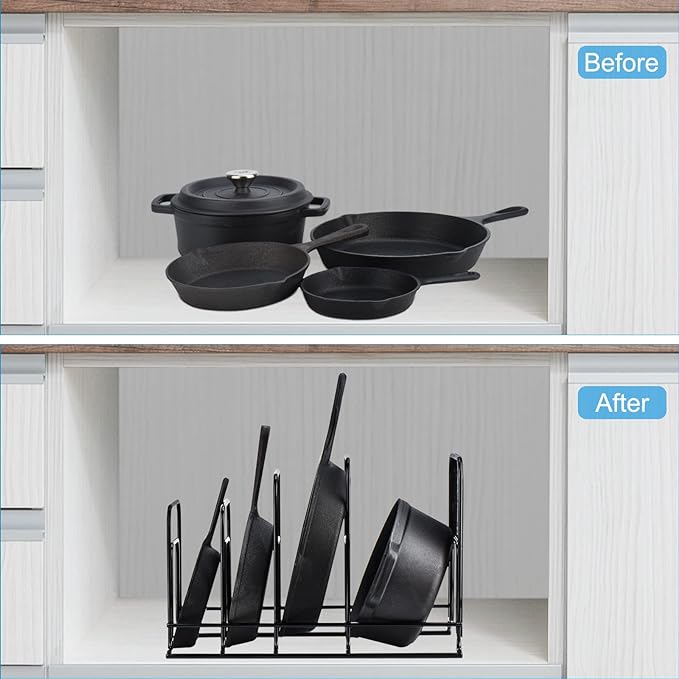 Toplife Heavy Duty Pan Organizer, 5 Tier Pot and Pan Organizer Rack - Image 5