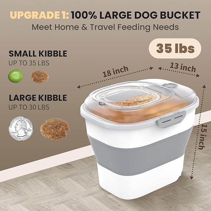 32-35 Lbs Dog Food Storage Container, Collapsible Dog Food Container - Image 3