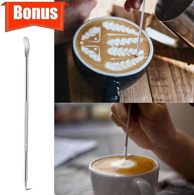 Milk Frothing Pitcher, 12oz 20oz 32oz Espresso Steaming Pitchers Stainless - Image 6