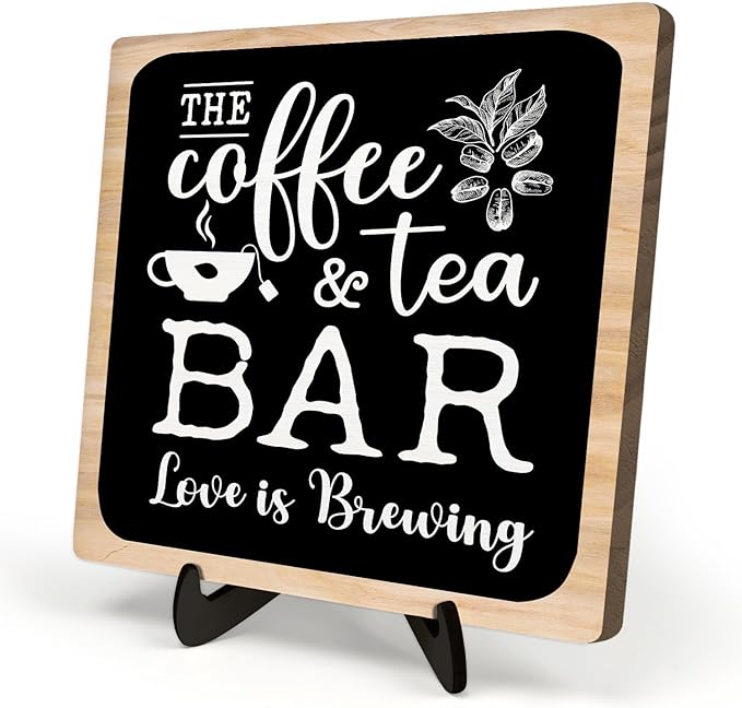 Coffee Bar Plaque, Vintage Desk Decor by DMADNF