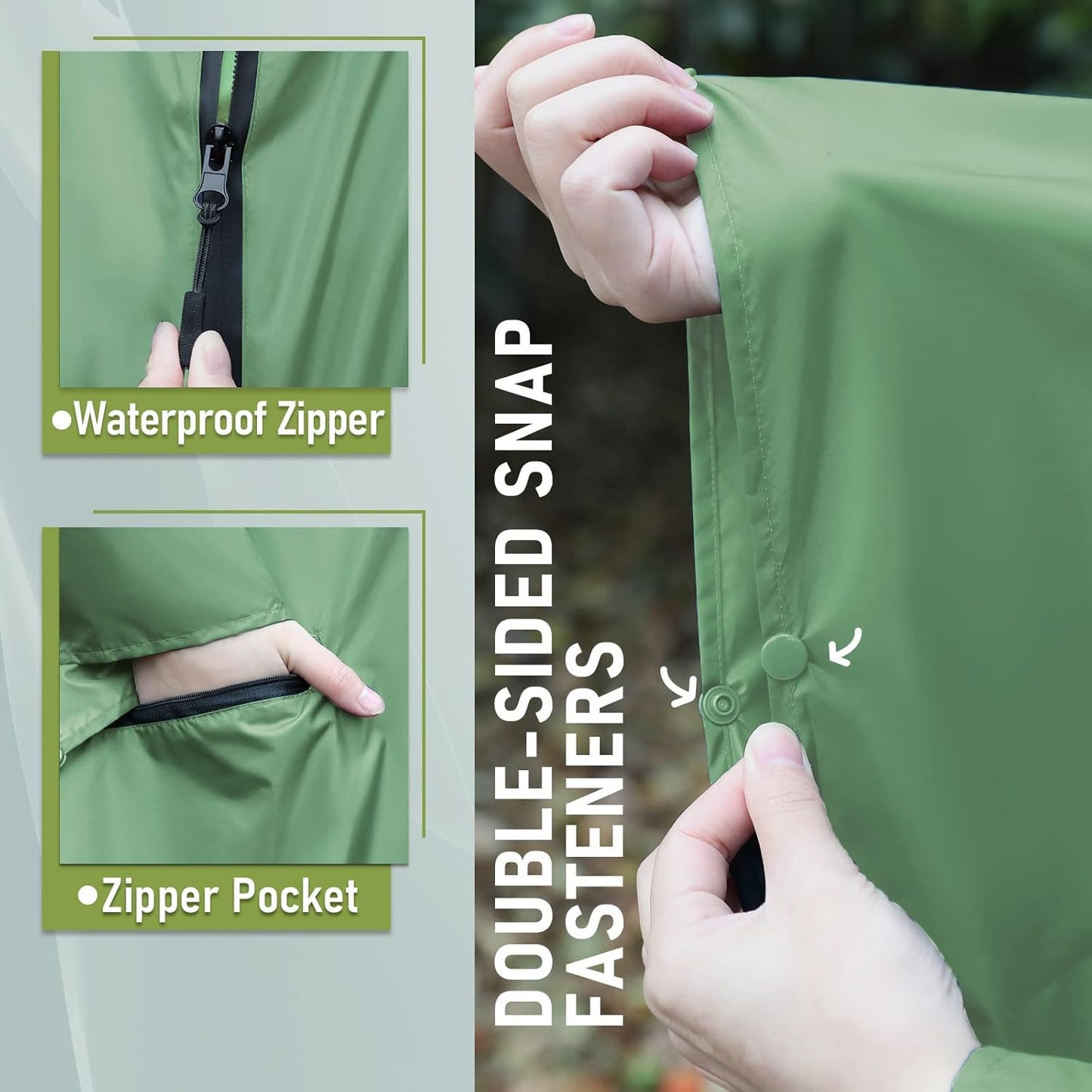 SaphiRose Unisex Rain Poncho Raincoat Hooded for Adults Women with Pockets