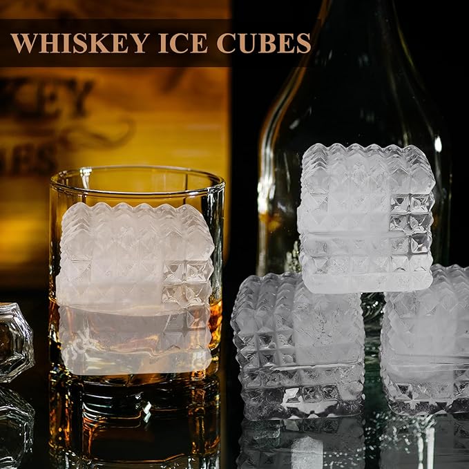 2-Inch Whiskey Ice Cubes Mold, 2 Pack Silicone Ice Cube Trays - Image 4