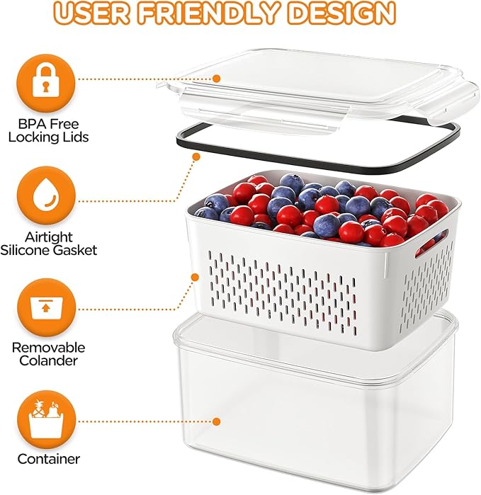 6 PCS Fruit Storage Containers for Fridge - Image 5