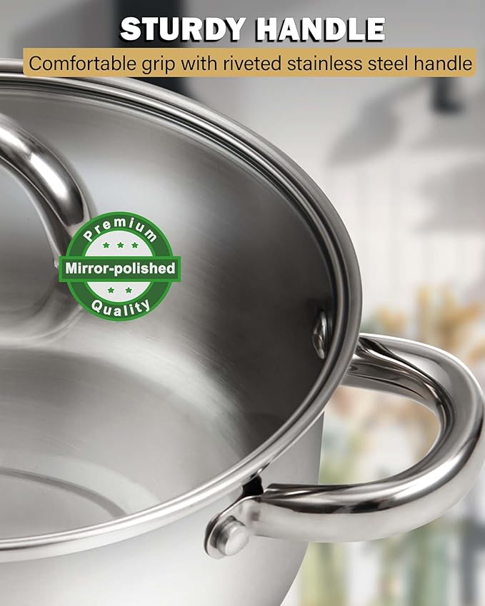 Cook N Home 6-Piece Stainless Steel Pots Set, 1.5 & 3 Qt Sauce Pots - Image 8