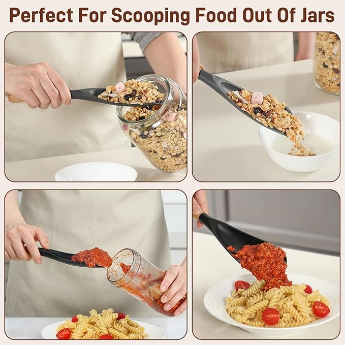 3 PACK Cooking Spatula Spoon for Nonstick Cookware, Scrape - Image 8