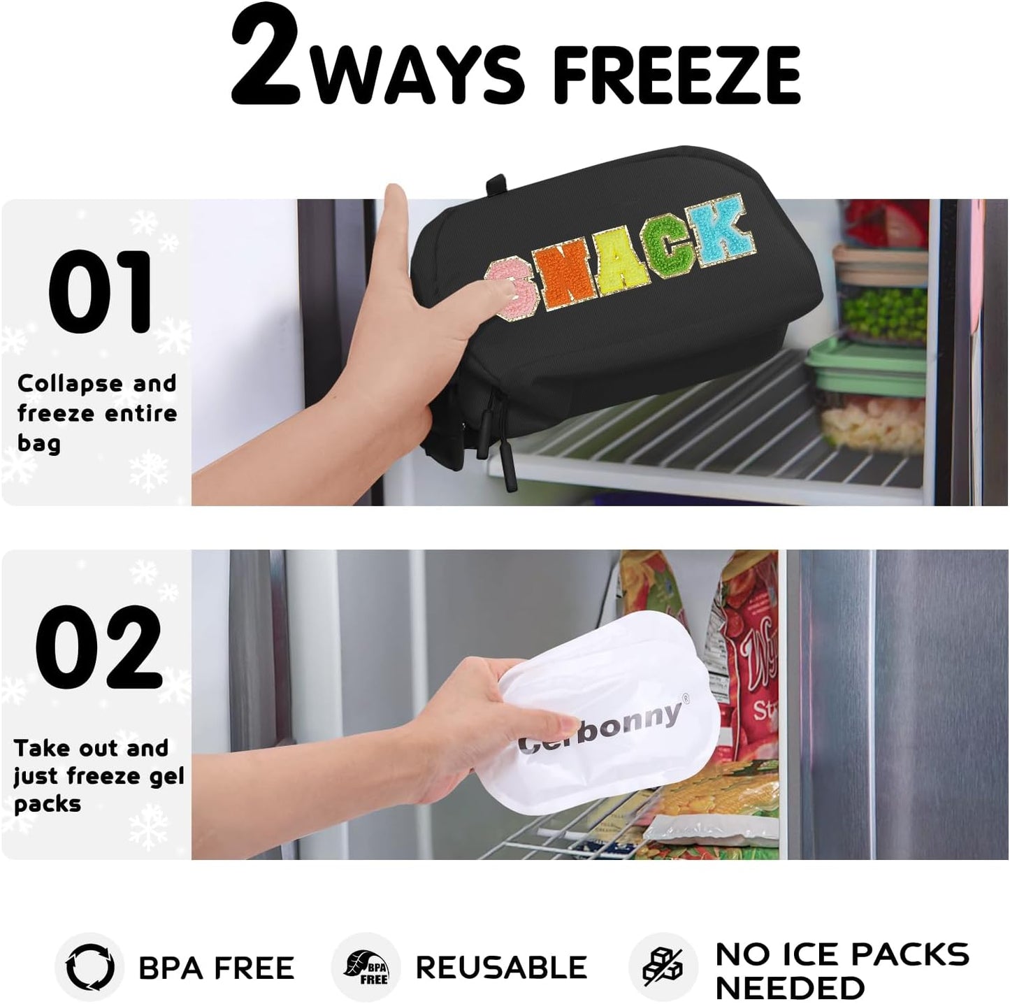 Freezable Lunch Bag for Work School Travel,Leak-Proof Small Lunch Bag