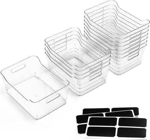 12 PACK Multi-Use Clear Plastic Storage Bins - Image 2