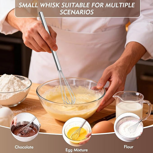 10 Inch Mini Whisk, 304 Anti-Rust Stainless Steel Small Whisks - Image 2