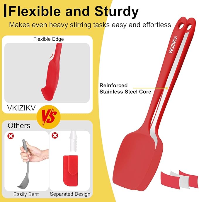 4 Pcs Silicone Spoon Spatula Set, 11.4 In, Food Grade Rubber Spatulas - Image 4