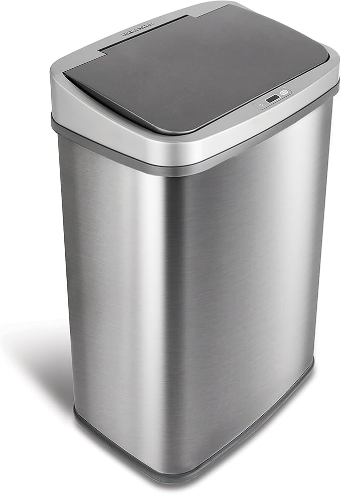 Ninestars DZT-50-28BR Automatic Touchless Motion Sensor Rectangular Trash Can by NINESTARS