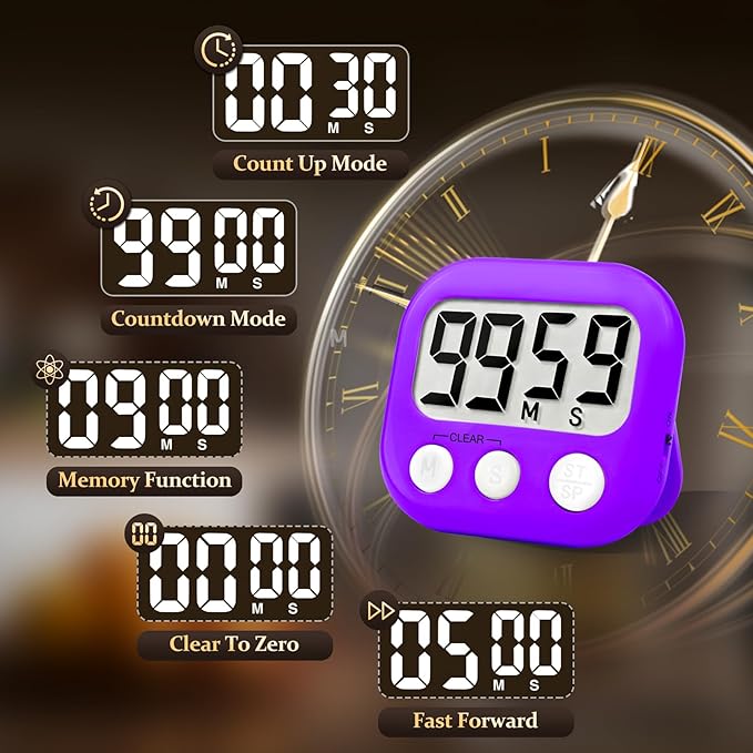 6 Pack Digital Kitchen Timer Small Classroom Timers - Image 6