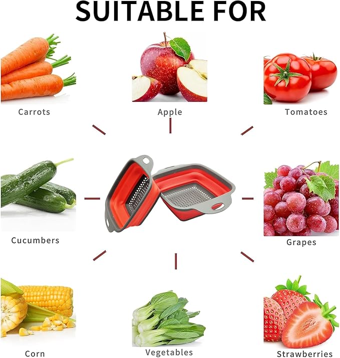 2 PCS Collapsible Colander, Collapsible Strainers - Image 4