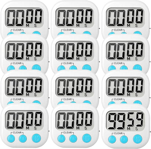 12 Pack Digital Kitchen Timer Small Classroom Timers by VOULOIR