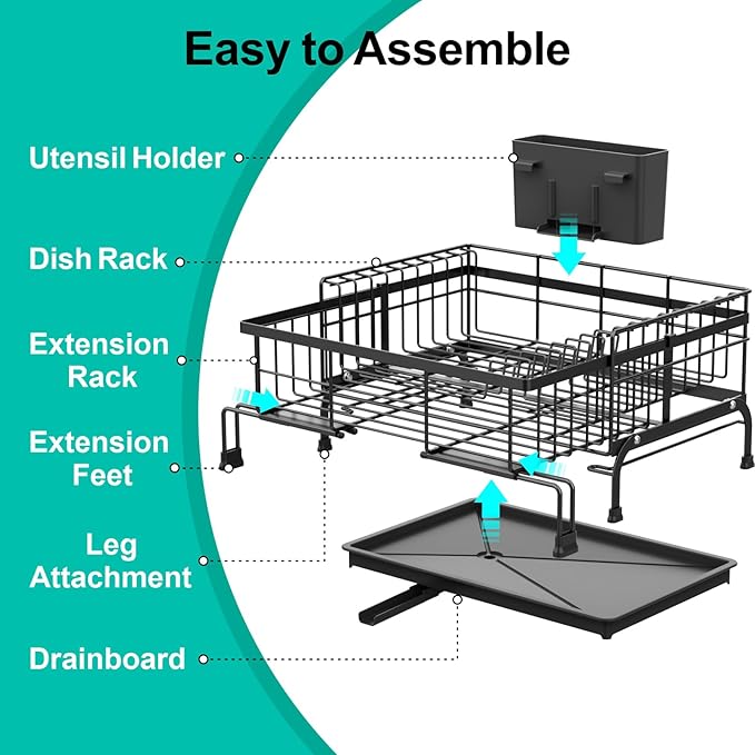 Swedecor Extendable Dish Drying Rack - Image 9