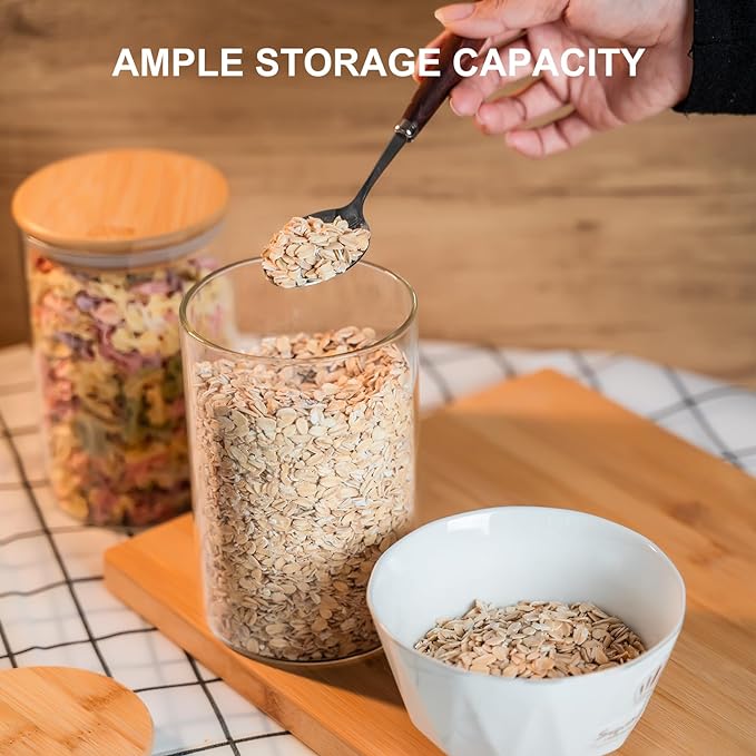 Liuruiyu Glass Food Storage Jars 6-Pack 37oz - Image 3
