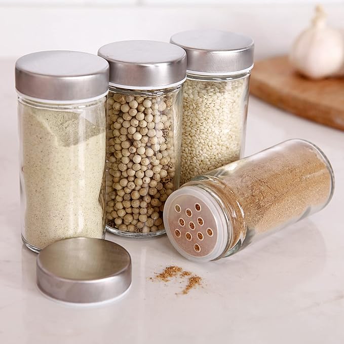 2 Pcs Glass Spice Jars/Bottles - 3oz Empty Round Spice Containers - Image 4