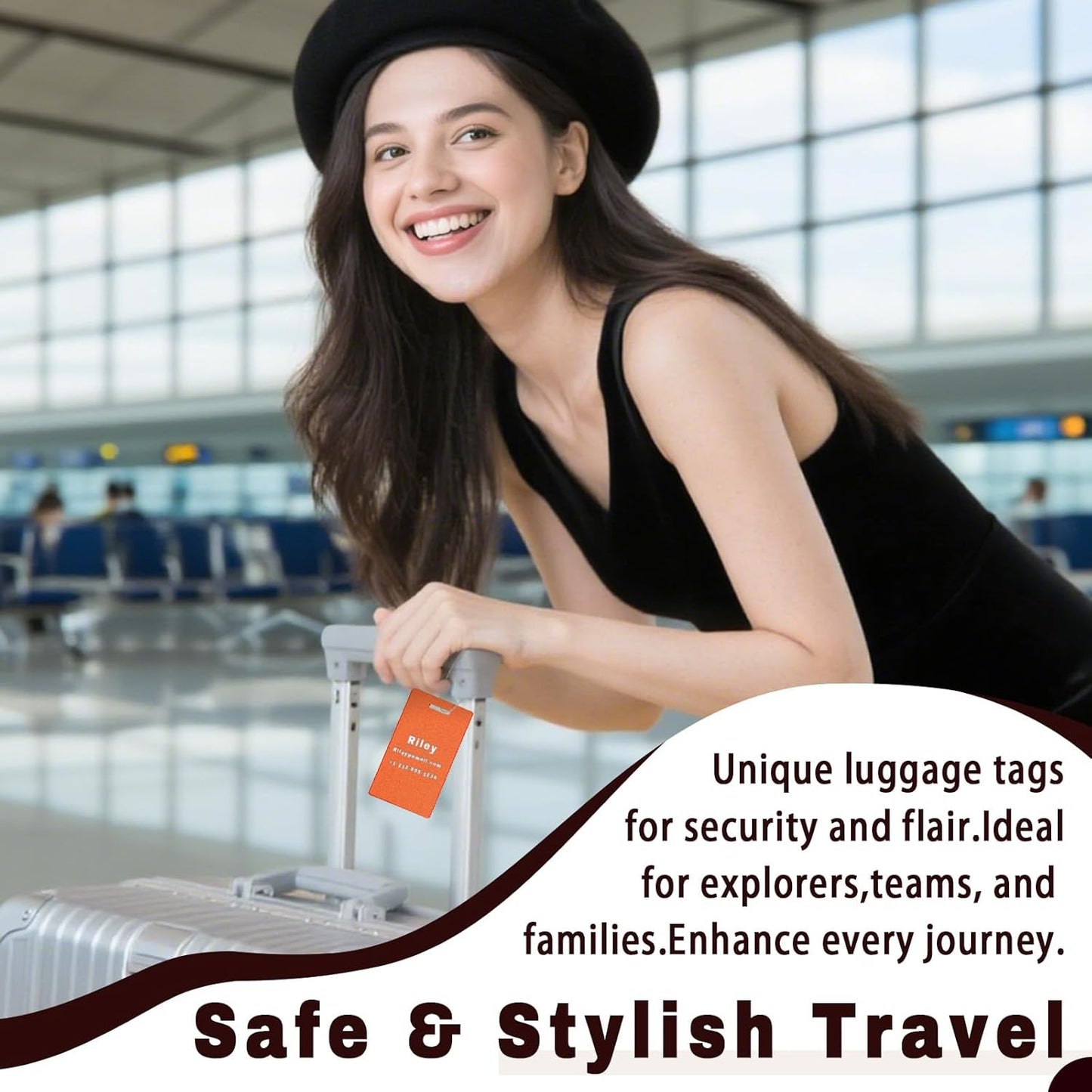 4PCS Personalized Luggage Tags for Travel Durable Aluminium Luggage Tags for Suitcases Custom Bag Tags for Backpacks Heavy Duty Personalized Name Tags for Birthday Gifts (Small,Yellow)
