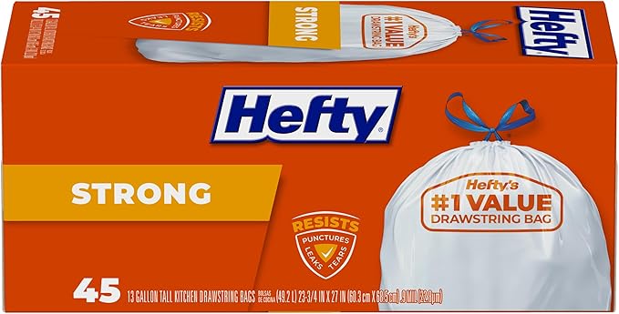Hefty Strong Tall Kitchen Trash Bags, 13 Gallon by Hefty
