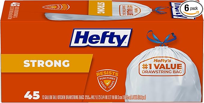 Hefty Strong Tall Kitchen Trash Bags, 13 Gallon by Hefty