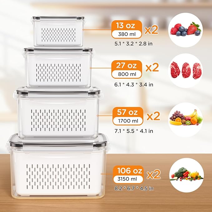 8-Pack Fruit Storage Containers - Image 2