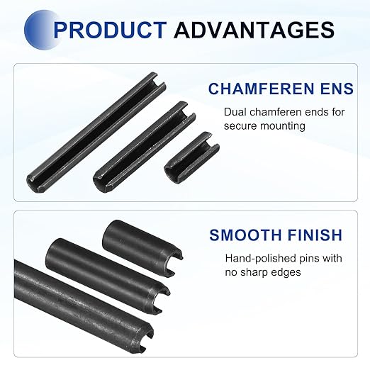 MECCANIXITY 60Pcs Slotted Split Roll Pins 3/10 Inch Dia. 2/5 Inch Length 65Mn - Image 3
