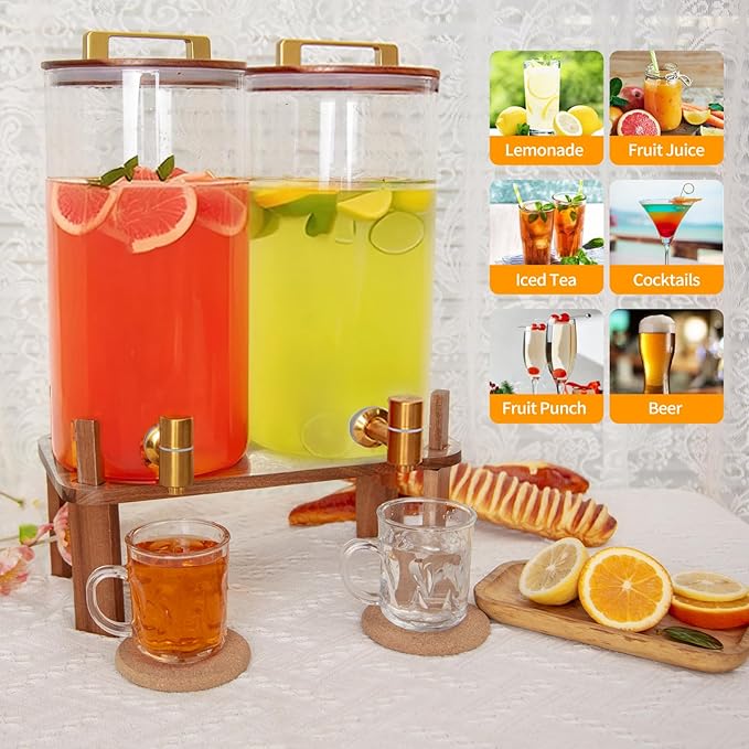 2 PACK 1.5 Gallon Glass Beverage Dispenser - Image 2