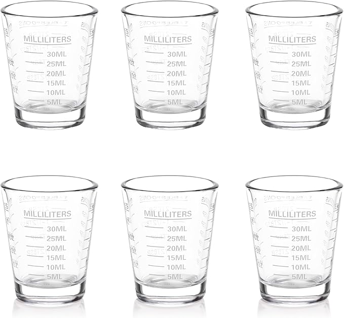 SAIAOKJ Shot Glasses Measuring Cup Set 6 Pack Espresso Shot Glasses Liquid by SAIAOKJ