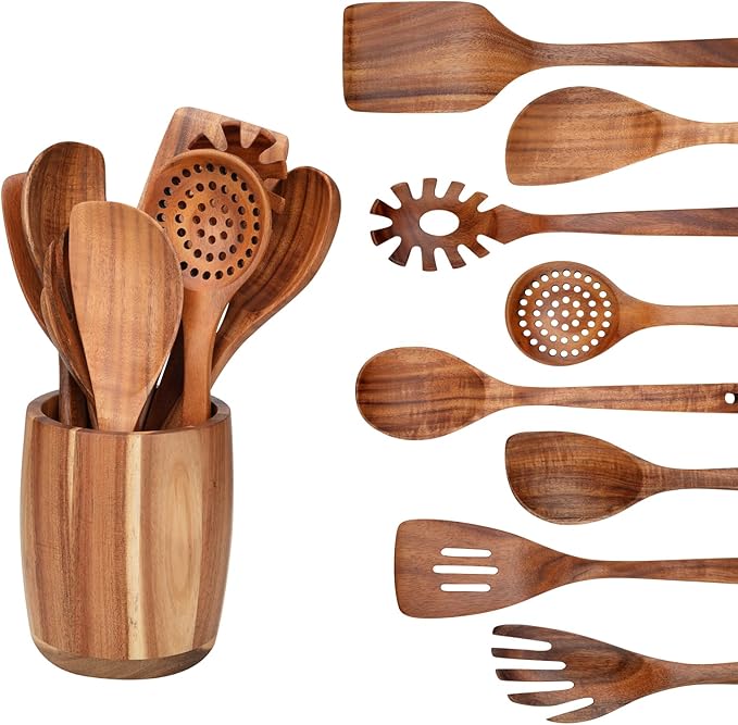 9 PCS Kitchen Utensils Set by WoodenKitchenUtensilsSet
