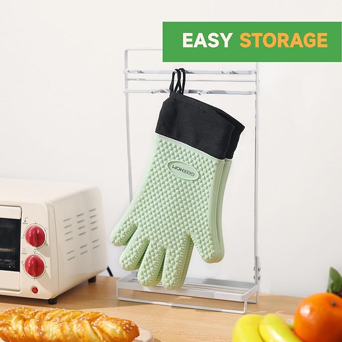 GEEKHOM BBQ Gloves Heat Resistant Oven Mitts - Image 7