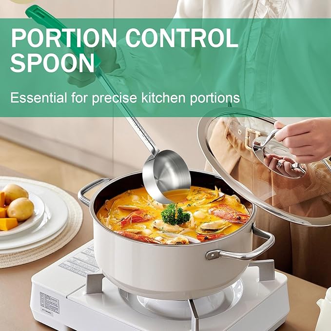 4 Ounce Solid Stainless Steel Portion Control Ladle Spoon - Image 6