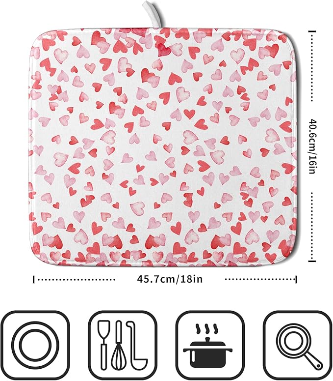 Valentine’s Day Dish Drying Mat - Image 4