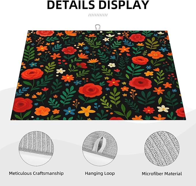 Garden wildflowers Dish Drying Mats - Image 4